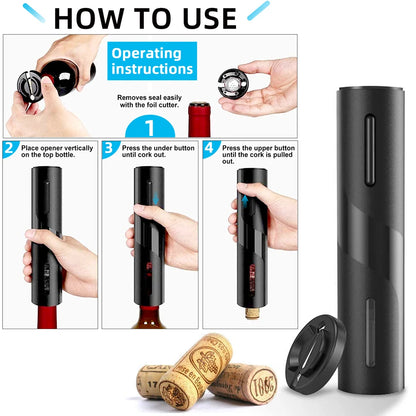 Cork & Cheers: The Cordless Electric Wine & Beer Opener Set for Effortless Entertaining