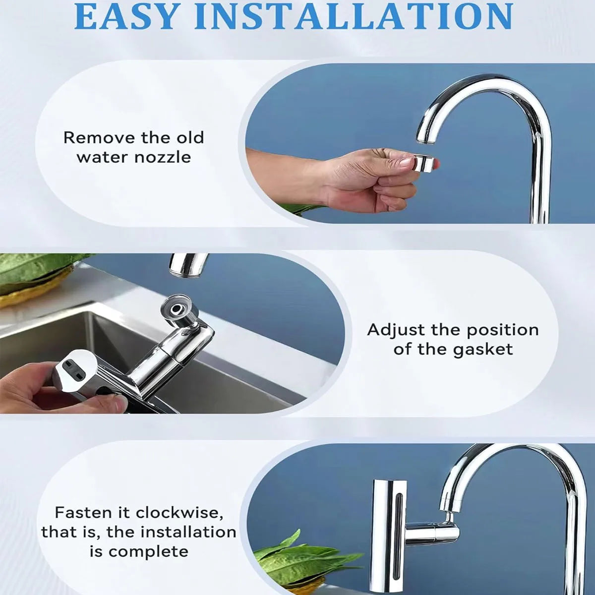 AquaFlex™ 4-in-1: The Splash-Free Faucet Extender with Waterfall Mode