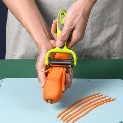 PrepWhirl Trio: The 3-in-1 Rotary Peeler, Slicer & Grater for Culinary Creations