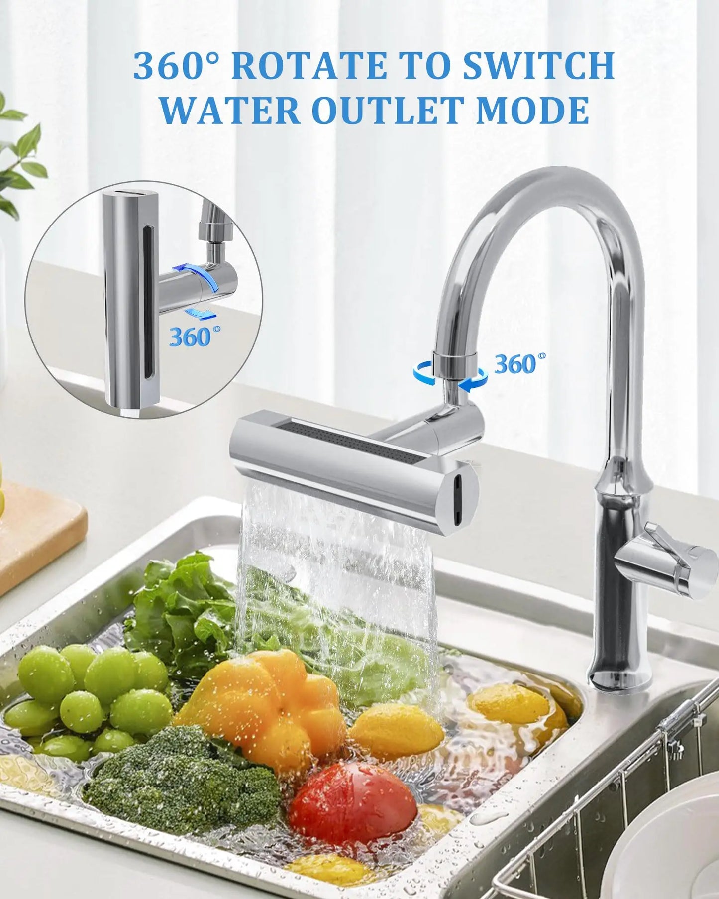 AquaFlex™ 4-in-1: The Splash-Free Faucet Extender with Waterfall Mode