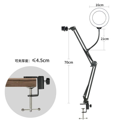 Content Creator's Command Centre: Overhead Tripod & Ring Light for Flawless Videos