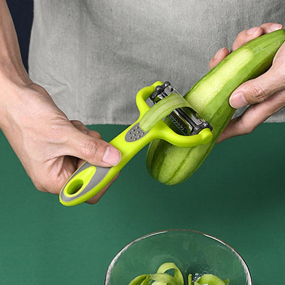 PrepWhirl Trio: The 3-in-1 Rotary Peeler, Slicer & Grater for Culinary Creations