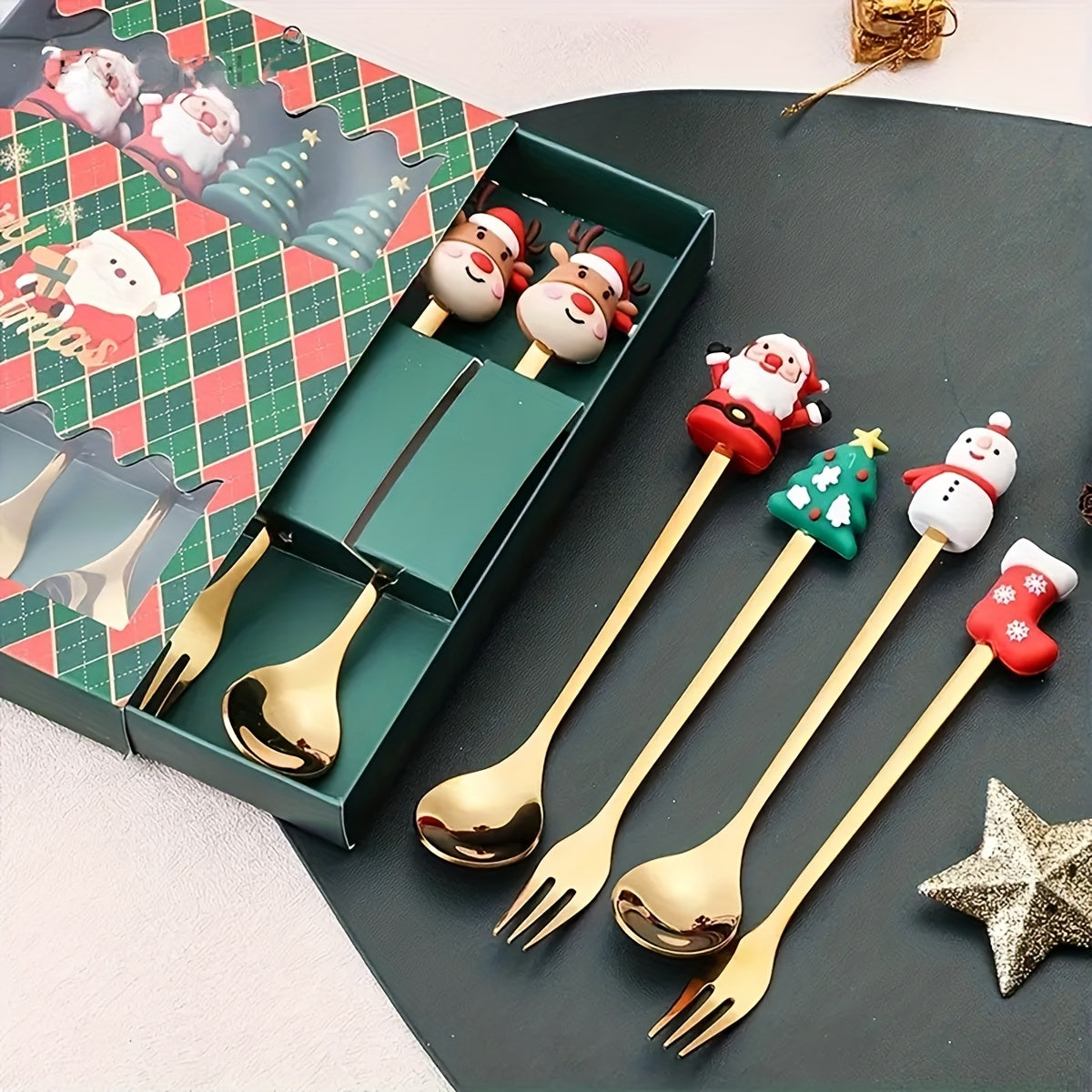 Christmas Cheer Fork &amp; Spoon Collection: Bring Festive Magic to Your TableChristmas Cheer Fork &amp; Spoon Collection: Bring Festive Magic to Your Table