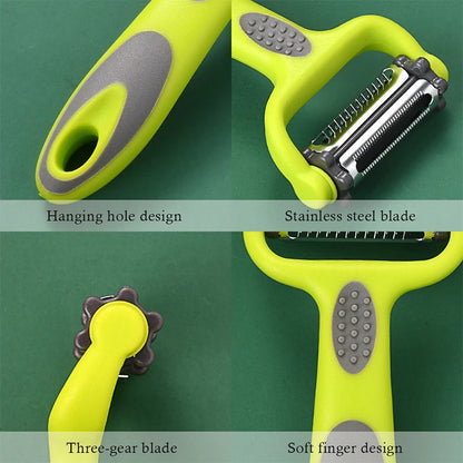 PrepWhirl Trio: The 3-in-1 Rotary Peeler, Slicer & Grater for Culinary Creations